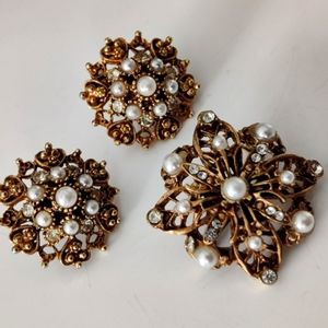 Vintage Florenza Earrings & Brooch Set